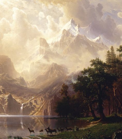 Bierstadt Paintings, Albert Bierstadt Paintings, Dan Scott, Romanticism Artists, Freetime Activities, Artists Studios, Oil Painting For Beginners, Albert Bierstadt, Hudson River School