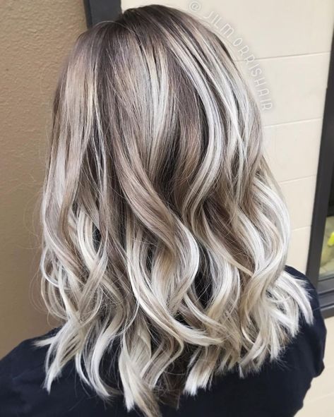 White Highlights for Brown Blonde Hair Grey Balayage, Gray Balayage, Balayage Blond, Ombre Blond, Ash Blonde Balayage, Ash Blonde Highlights, Ash Hair Color, Guy Tang, Balayage Color