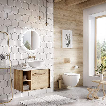 Crosswater Bathrooms, Oak Vanity Unit, Spa Like Bathroom, Bathroom Spa, Main Bathroom, Bathroom Inspo, Dream Bathroom, Modern Bathroom Design, Toilets