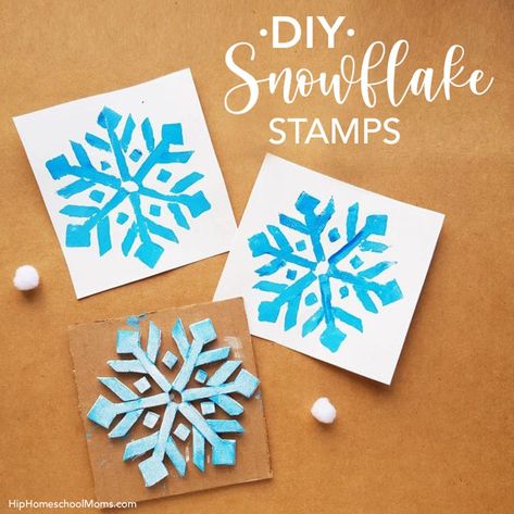 Snowflake Printables, Block Printing Diy, Diy Snowflake, Winter Printables, Snowflake Template, Fun Educational Activities, Advent Activities, Snowflake Craft, Foam Stamps