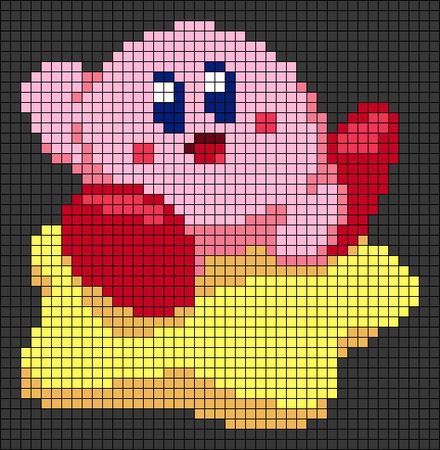 Alpha pattern #156785 | BraceletBook Kirby Graph Pattern, Kirby Tapestry Crochet, Kirby Alpha Pattern, Perler Pattern, Character Game, Easy Pixel Art, Pixel Art Grid, Crochet Tapestry, Perler Patterns