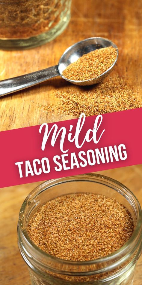 Homemade Mild Taco Seasoning, Mild Taco Seasoning Recipe For Kids, Mild Taco Seasoning Recipe, Healthy Taco Seasoning, Home Made Taco Seasoning, Taco Seasoning Homemade, Easy Taco Seasoning, Easy Taco Seasoning Recipe, Taco Seasoning Mix Recipe