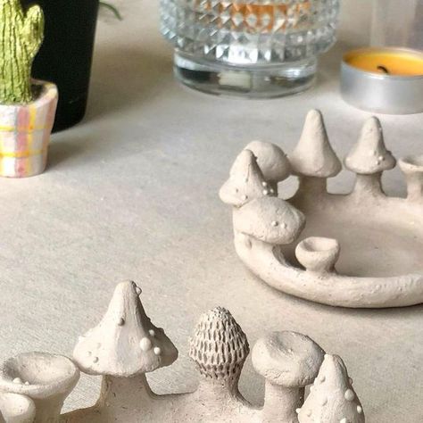 Ordinary Magic on Instagram: "New mushroom plates in progress✨" Dry Clay, Air Dry Clay, Clay Creations, Stuffed Mushrooms, Ceramics