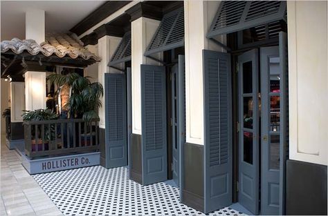 The New York Times > Business > Image > Hollister Store, Cafe Bench, Hollister Style, Window Architecture, Jane Foster, Montmartre Paris, Town House, Classical Architecture, Window Displays