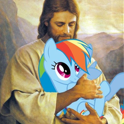 Rainbow Dash, A Rainbow, Jesus, Rainbow