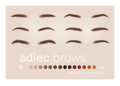 adiec brows // recolored | ajduckie on Patreon Sims 4 Brows Maxis Match, Sims4 Cc Brows, Sims4 Brows, Sims 4 Foundation Cc, Sims 4 Eyebrows Maxis Match, Ts4 Cc Patreon Makeup, Sims 4 Cc Brows, Sims Makeup, Sims 4 Piercings