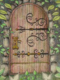 Passion for Pencils: My Secret Garden colouring book Garden Door Drawing, Door Drawing, Secret Garden Door, Secret Garden Book, Basford Secret Garden, My Secret Garden, Acryl Painting, Johanna Basford Secret Garden, Secret Garden Coloring Book