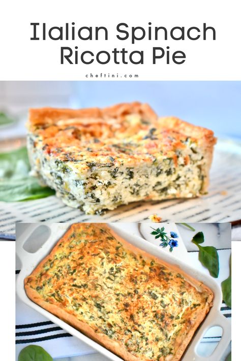 Savory Ricotta Recipes, Spinach Cheese Pie, Spinach And Ricotta Recipes, Keto Ricotta Recipes Dinner, Italian Spinach, Spinach Ricotta Casserole, Italian Spinach Pie, Ricotta Spinach Recipes, Spinach And Ricotta