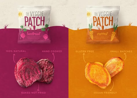 Vegetable Packaging, Chip Packaging, Packaging Snack, Small Batch Baking, Vegetable Chips, Snack Brands, Veggie Chips, Fruit Packaging, Veggie Patch