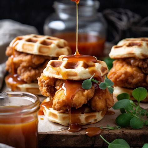 Easy Chicken Waffle Sliders Chicken Waffle Appetizer, Chicken Waffle Sliders, Chicken And Waffle Sliders, Spicy Maple Syrup, Pioneer Woman Cinnamon Rolls, Waffle Sliders, Gameday Food, Waffle Pops, Best Starbucks Drinks