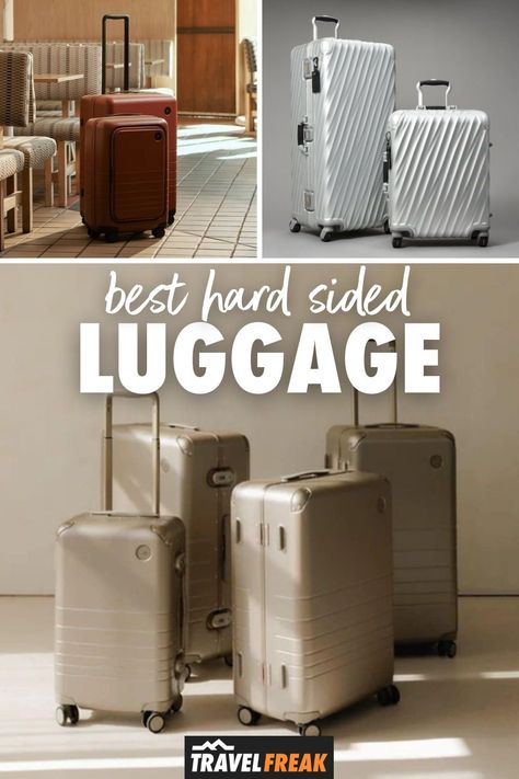 Looking for a luggage set that is durable, protective, and functional? These are the best hardside luggage sets on the market right now. | hardside luggage sets | best hardside spinner luggage | hardside carry on luggage | best hard side luggage | best hard sided luggage | hard sided carry on luggage Best Campervan, Hard Case Luggage, Hard Sided Luggage, Hardside Luggage Sets, Campervan Rental, Best Travel Backpack, Hard Shell Luggage, Hardside Spinner Luggage, Spinner Luggage Sets