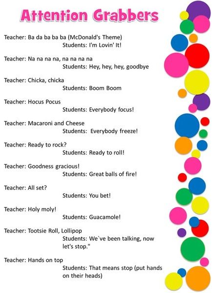 Great for classroom management. Substitute Teaching, Attention Grabbers, Classroom Behavior Management, Whole Brain Teaching, School Success, Class Management, Classroom Behavior, Classroom Fun, Beginning Of School