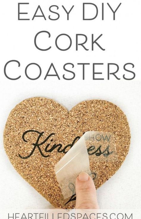 DIY Cork Coasters Using Heat Transfer Vinyl And Free Templates Cork Coaster Ideas, Cricut Coasters, Ikea Cork, Craft Therapy, Diy Cork, Coasters Diy, Diy Stencils, Cork Sheet, Cork Trivet