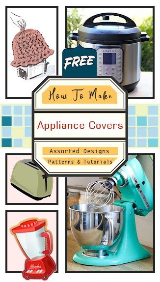 Free Appliance Cover Patterns & Tutorials Kitchenaid Cover Pattern Diy, Kitchenaid Cover, Small Appliance Covers, Sewing Machine Cover Pattern, Mixer Cover, Toaster Cover, Sewing Machine Cover, Crochet Kitchen, Kitchen Crafts