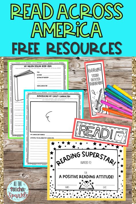 Read Across America Week is one of my favorite weeks of the school year! It is so much fun to get your students to celebrate books and reading! To help you get into the spirit of Read Across America, I created a FREE pack of fun print-and-go activities! All the fun celebrating without any added stress! Enjoy your Read Across America Week, Teacher Friend! American Reading Company, Read Across America Week, Read Across America, Independent Reading, Primary Students, Thematic Units, Teacher Tips, First Grade Classroom, Primary Classroom