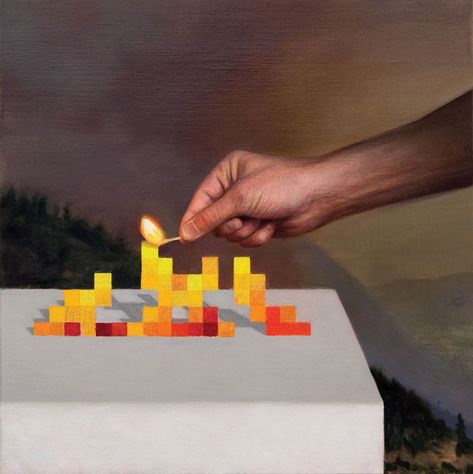 KRISTOFFER ZETTERSTRAND – Match. 41x41cm. Oil on canvas (2009) Markus Persson, Minecraft Painting, Painting Minecraft, Minecraft Wallpaper, Minecraft Art, A Level Art, Mixed Media Canvas, Diy Art, Fun Crafts