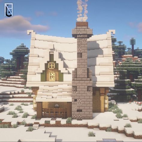 Ice Spike Biome House Minecraft, Minecraft Scandinavian House, Minecraft Building Blueprints, Minecraft Shops, Minecraft Garden, Minecraft Houses Survival, Minecraft Mansion, Minecraft Structures, Minecraft Interior Design