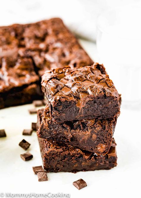 Ultimate Fudgy Brownies without Eggs Brownie Recipe Without Eggs, No Egg Brownies, No Egg Baking, Brownies Without Eggs, Cocoa Fudge Brownies, Ultimate Fudgy Brownies, Egg Free Dessert, Desserts Without Eggs, No Egg Recipes