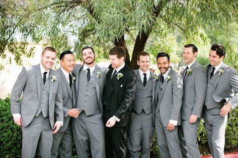 Black And Grey Groomsmen, Groom Black Suit Groomsmen Grey, Dark Grey Groomsmen, Pastel Pallet, Romantic Forest Wedding, Gray Groomsmen, Navy Blue Bouquet, Rustic Wedding Groom, Gray Groomsmen Suits