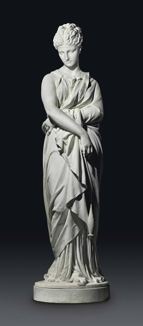 Charles Adrien Prosper d’Epinay (1836-1914). Penelope or “Bonne Renommée.” Paris, circa 1880. Height: 77.25 in / 196 cm. European Aesthetic, Ancient Mythology, Pre Raphaelite, Marble Sculpture, Ancient Art, Sculpture Art, Greek Statue, Fine Art Prints, Louvre