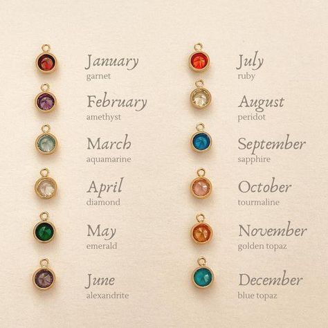 Birth Stone Add-On Charm Birth Stones Necklace, Birth Stones And Meanings, Customized Necklace Names, Tab Meaning, Birth Stone Rings, Birth Stone Necklace, Initial Birthstone Necklace, Birth Stones, Birthstones By Month