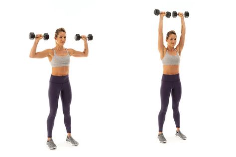 4 Effective Shoulder-Press Variations - Oxygen Magazine Upward Facing Dog, Flabby Arms, Military Press, Pre Workout Supplement, Arm Fat, Overhead Press, Workout Plan For Women, Upper Body Strength, Shoulder Press