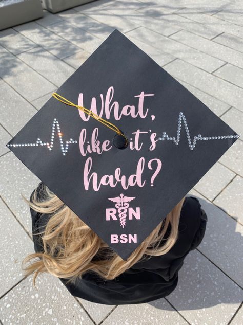 Cute Graduation Caps Nursing, Nurse Graduation Hat Grad Cap, Going To Nursing School Graduation Cap, Funny Nursing School Graduation Cap, Nursing Grad Caps Funny, Nurse Caps Graduation, Doctor Graduation Cap Ideas, College Grad Cap Ideas Nursing, Nursing Graduation Caps Ideas