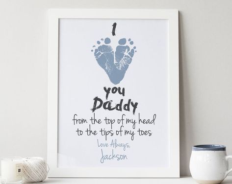 Baby Footprint Kit, Quotes Girlfriend, Gift For New Dad, Baby Footprint, First Fathers Day Gifts, Personalized Fathers Day Gifts, Footprint Art, Baby Footprints, Fathers Day Crafts