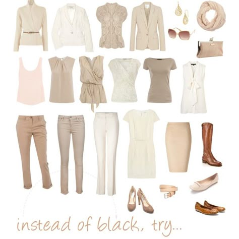 Black is too easy to get away with. This beige color palette is light and neutral and can be combined with other colors easily! Minimal Wardrobe, Mode Tips, Fashion Capsule Wardrobe, Clothes And Shoes, Capsule Outfits, Retro Mode, Mode Casual, Bright Spring, Fashion Capsule