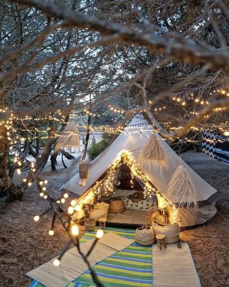 Modern Campground, Fancy Camping, Yurt Glamping, Glamping Bachelorette Party, Boho Camping, Glamping Bachelorette, Bell Tent Glamping, Yurt Camping, Yurt Living