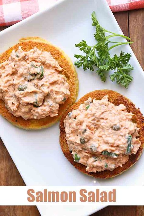 Low Carb English Muffin, Canned Salmon Salad, Raw Granola, Canned Salmon Recipes, Salmon Salad Recipes, Canned Salmon, Food Experiments, Can Salmon, English Muffins