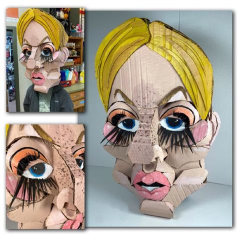 Sculpture Projects For High School, High School Sculpture Projects, High School Sculpture, Cardboard Relief, Cardboard Sculptures, Cardboard Art Sculpture, Object Sculpture, Sculpture Lessons, Fiber Crafts