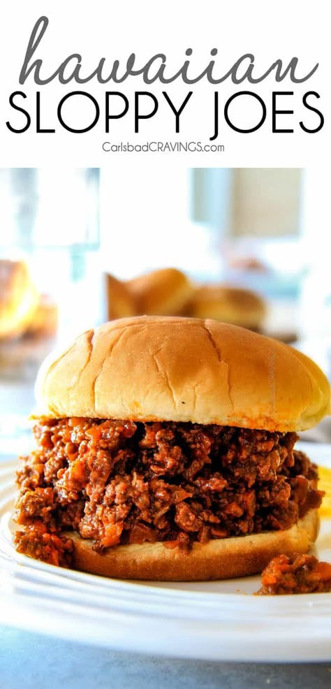 30 Minute Hawaiian Sloppy Joes smothered in the most delicious sweet and tangy Hawaiian BBQ Sauce your whole family will love! Incredibly easy, make ahead and great for crowds! Sweet Sloppy Joes, Chicken Gumbo Soup, Sloppy Joe Recipe Easy, Homemade Sloppy Joe Recipe, Sloppy Joe Recipe, Sloppy Joes Easy, Gumbo Soup, Chicken Gumbo, Homemade Sloppy Joes