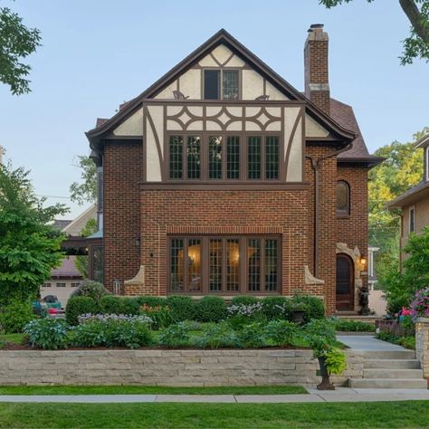 Eastside Tudor - Transitional - Exterior - Milwaukee - by LandCrafters, LLC | Houzz Tudor Homes Exterior, Tudor House Exterior, Increase Curb Appeal, Tudor Homes, Room Above Garage, Front Yard Patio, Chicago Brick, Small Patio Decor, Patio Pictures