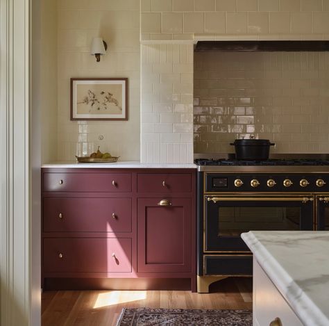 The Expert - This Wine-Colored Paint Is Our Experts’ Favorite Hue for Fall, Plus 13 More Shades They Love Burgundy Paint Colors, Best Neutral Paint Colors, Burgundy Paint, Dressing Room Closet, Tile Layout, Trending Paint Colors, Range Cooker, Red Kitchen, Top Interior Designers