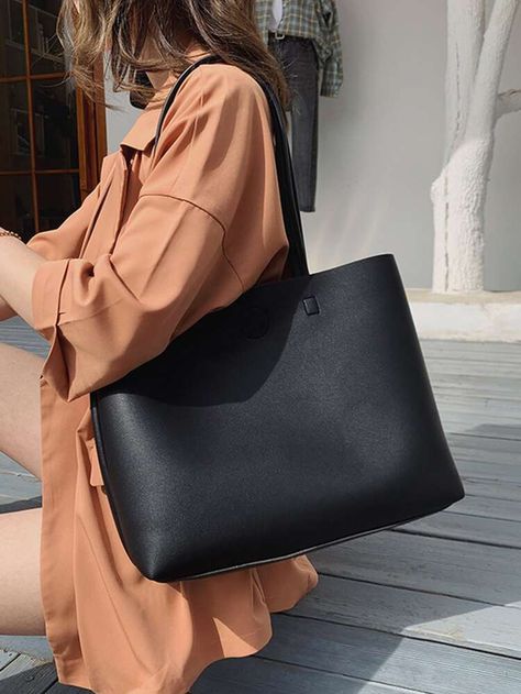 Tote Bag Outfit, Casual Tote Bag, Diaper Bag Tote, Bags For Teens, Black Leather Tote Bag, Black Leather Tote, Straw Tote, Casual Tote, Tote Bag Leather