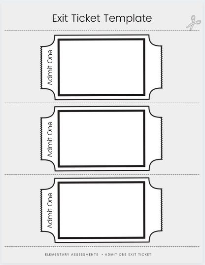 Ticket Template Free Printables, Exit Ticket Ideas, Template Tiket, Exit Tickets Template, Ticket Ideas, Math Exit Tickets, Ticket Template Free, Math Vocabulary Words, Exit Slip