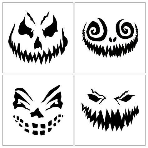 Spooky Pumpkin Stencils, Halloween Pumpkins Stencils, Horror Pumpkin Carving Stencils, Stencil Pumpkin Carving, Jackolantern Stencil Printable, Halloween Pumpkin Stencils Printables, Pumpkin Carving Templates Scary, Pumpkin Stencil Ideas, Spooky Jack O Lantern Faces