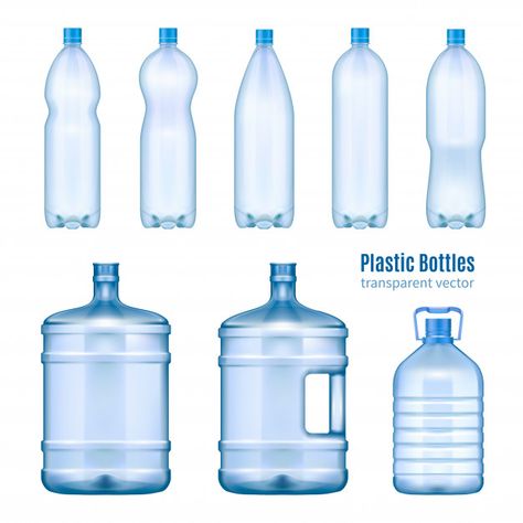 Plastic water bottles realistic set Free... | Free Vector #Freepik #freevector #water Plastic Bottle Design, Business And Advertising, Water Bottle Plastic, Mineral Water Bottle, Water Icon, Bottle Design Packaging, Plastic Water Bottles, Free Psd Files, Water Projects