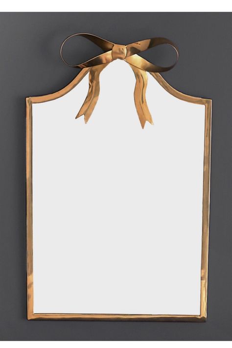 Bow Mirror Bathroom, Gold Mirror With Bow, Bow Mirror Nursery, Gold Bow Mirror, Gold Mirror Nursery, Bow Bathroom, Gold Vintage Mirror, Bow Mirror, French Style Mirrors