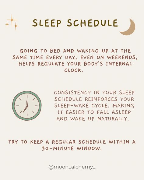 Wellbeing Wednesday 🌙 The Importance of Sleep Hygiene 💤 A good night’s sleep is the foundation of overall health and wellbeing. Here are some essential tips: 1. Stick to a Sleep Schedule: Going to bed and waking up at the same time helps regulate your body’s internal clock. Consistency reinforces your sleep-wake cycle, making it easier to fall asleep and wake up naturally. 2. Create a Relaxing Bedtime Routine: A calming pre-sleep routine signals to your body that it’s time to wind down. En... Best Time To Sleep And Wake Up, Sleep Schedule Aesthetic, Good Sleep Schedule, Wellbeing Wednesday, Sleeping Schedule, Importance Of Sleep, Action Board, Sleep Hygiene, Vision 2024