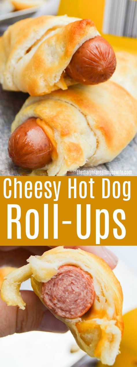 Bread Roll Ups Recipes, Toasted Hot Dog Roll Ups, Hot Dog Roll Ups, Hot Dog Crescent Rolls, Dogs Recipes, Stuffed Breads, Hot Dog Rolls, Hot Dogs Recipes, Crescent Recipes