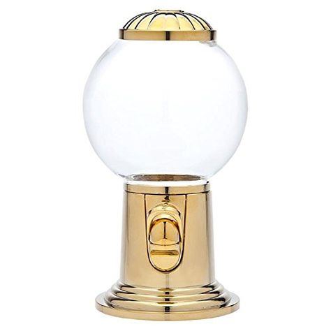 Godinger 9- Inch Refillable Glass Globe Gumball Machine and Candy Dispenser Antique Style - Gold Color Living Room Mantel, Gold Candy, Gold Dining, Sugar Free Candy, Cereal Dispenser, Dessert Party, Executive Gifts, Serveware Entertaining, Candy Dispenser