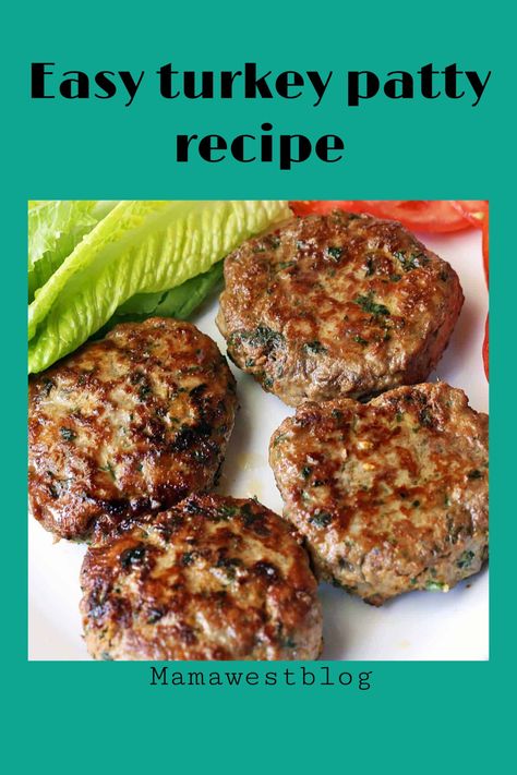 Easy healthy turkey patty recipe – Mama West Turkey Patties Healthy, Turkey Patties With Gravy, Turkey Patties Recipe, Ground Turkey Patties Recipes, Ground Turkey Patties, Turkey Mince Recipes, Recipe Ingredients List, Turkey Patties, Patty Recipe