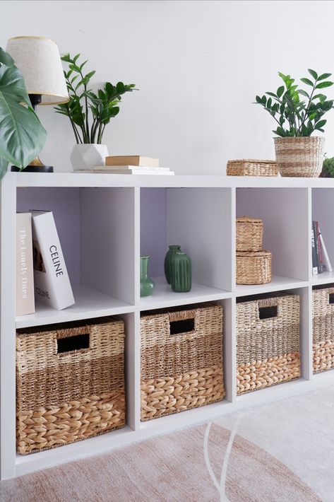 baskets for shelves
woven baskets for storage
cube baskets
kallax storage cubes
wicker storage bins Cubby Storage Ideas Office, Rattan Basket Storage, Cubed Shelf Storage Ideas, Kitchen Cube Storage Ideas, Square Shelf Decor, Office Cube Storage, Cube Organizer Ideas, Cube Storage Ideas, Content Wall