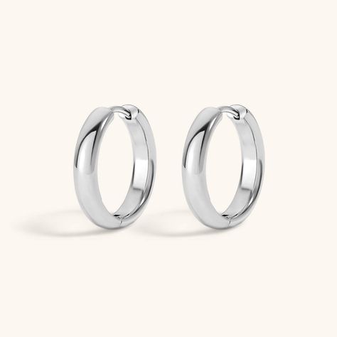 Mens silver hoop earrings