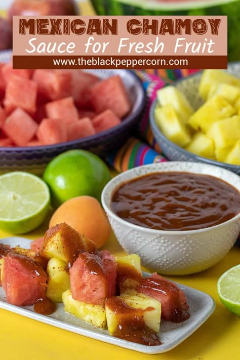 Tamarindo Chamoy Recipe, How To Make Chamoy, How To Make Chamoy Sauce, Mexican Chamoy Treats, Recipes With Chamoy Sauce, What To Put Chamoy On, Strawberry Chamoy, Chamoy Sauce Recipe, Chamoy Dip