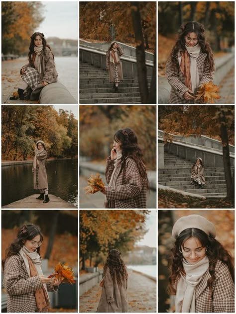 Autumn Photoshoot Poses, Fall Photoshoot Poses Ideas, Fall Women Photoshoot, Autumn Poses Photography, Fall Fotoshoot Ideas, Autumn Photoshoot Ideas Models, Fall Photoshoot Ideas For Women, Autumn Photoshoot Ideas Inspiration, Autumn Portrait Photography