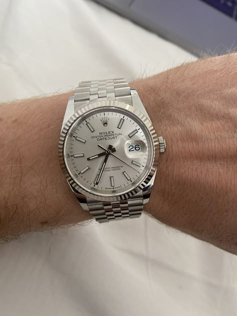 Rolex DateJust 36mm Silver Dial Fresh Outfits Men, Rolex Date Just, Rolex Datejust 36mm, Stylish Watches Men, Rolex Date, Key Accessories, Rolex Men, Life Support, Vintage Rolex