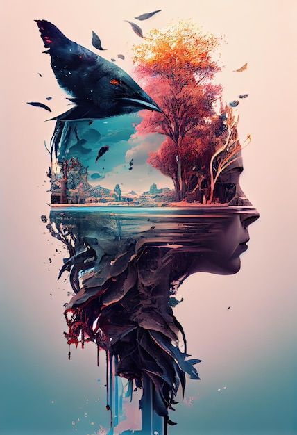 Cool Surrealism Art, Creative Photoshop Ideas, Laptop Customization, Double Exposure Art, Adventure Picture, Photoshop Digital Background, Photoshop Styles, Pastel Sunset, Website Graphics